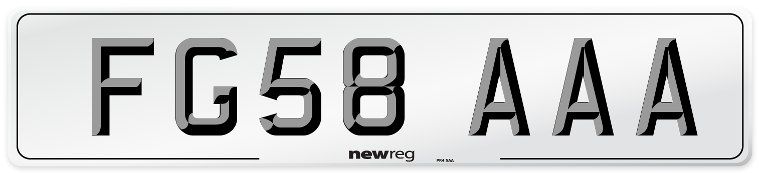 FG58 AAA Number Plate from New Reg